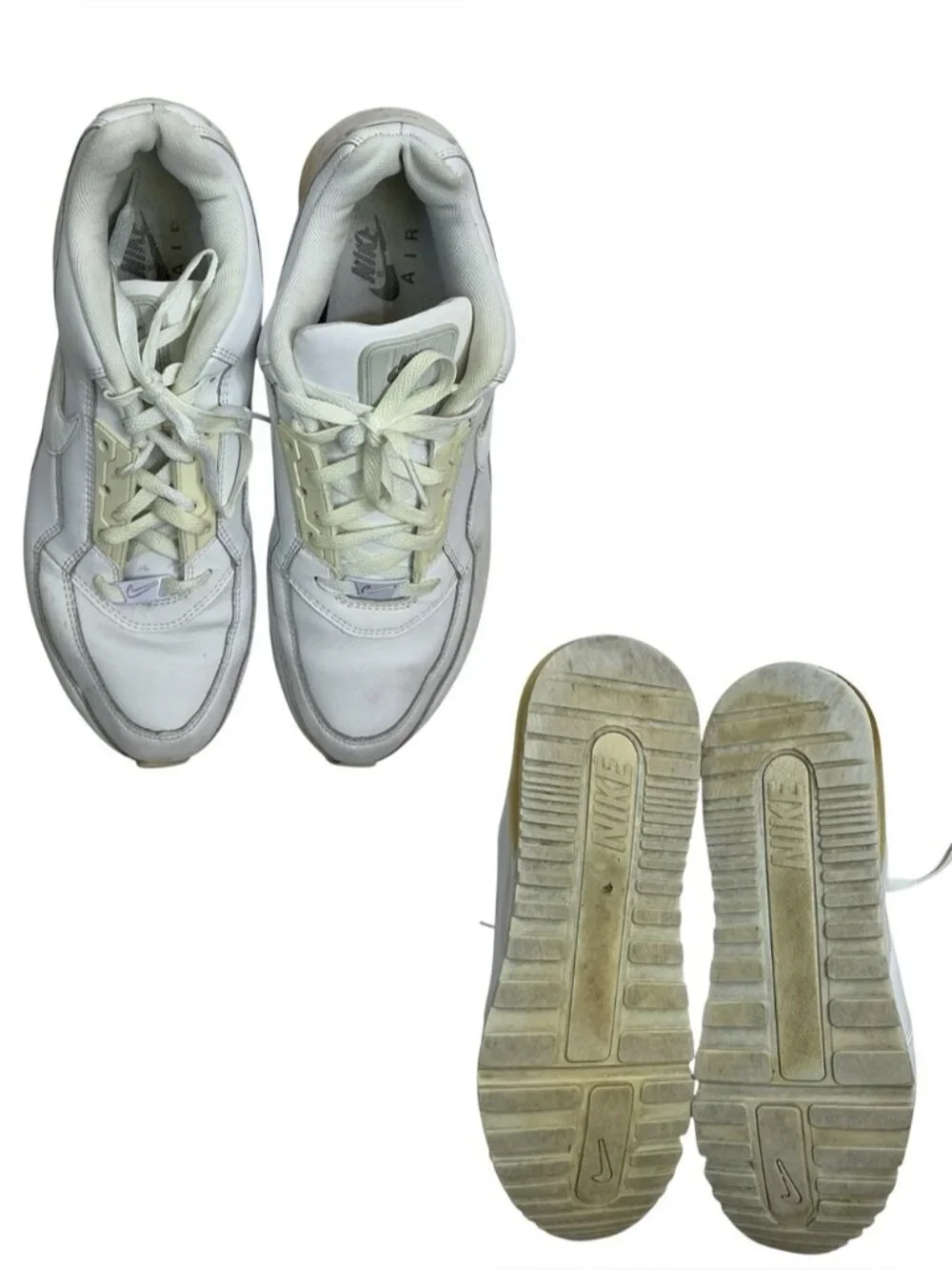 Nike Air Max Running Shoes White 316376-111 Low Top Lace Up Sneakers Men's US 12